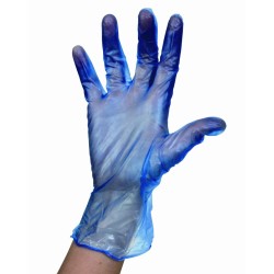 Gant vinyle poudré bleu Taille M